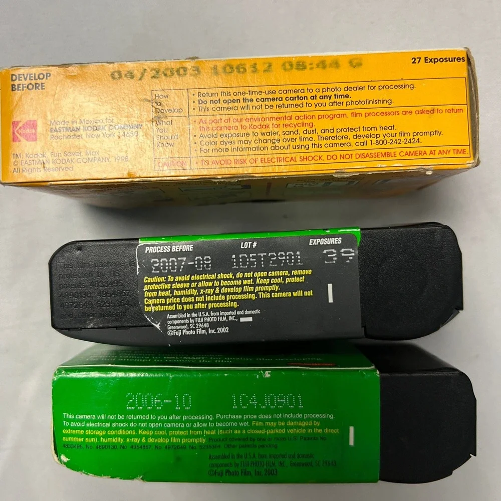 Kodak FunSaver & Fujifilm QuickSnap Flash 35mm One Time Use Film Camera Lot of 3